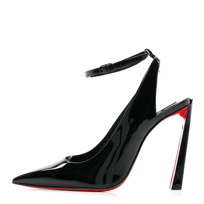 Christian Louboutin Patent Calfskin Condora Sling 100 Pumps 38 Black 1 of 7