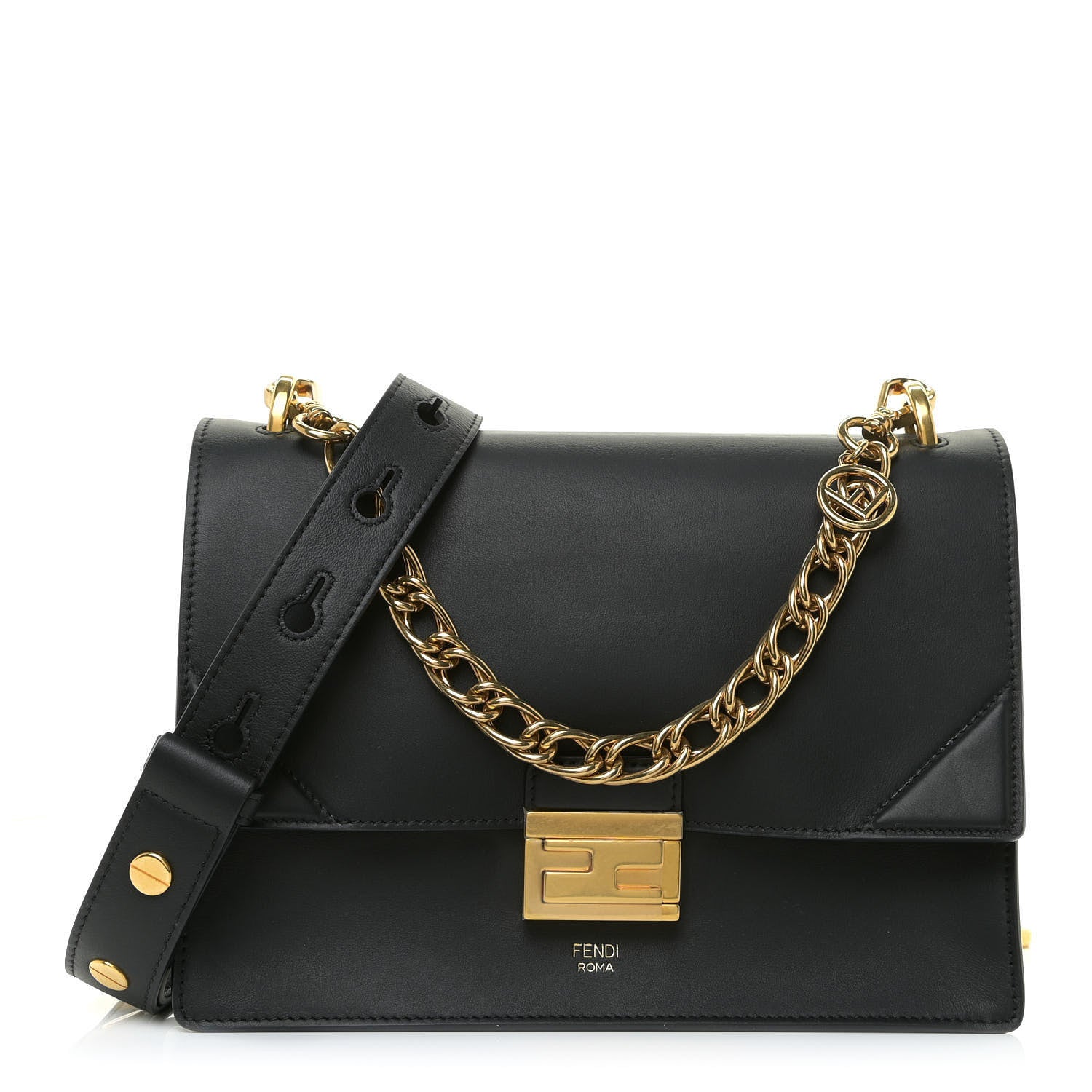 Fendi Vitello Grace Matte F is Fendi Kan U Shoulder Bag Black 1 of 9