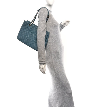 Chanel Caviar Quilted Grand Shopping Tote GST Blue 2 of 14