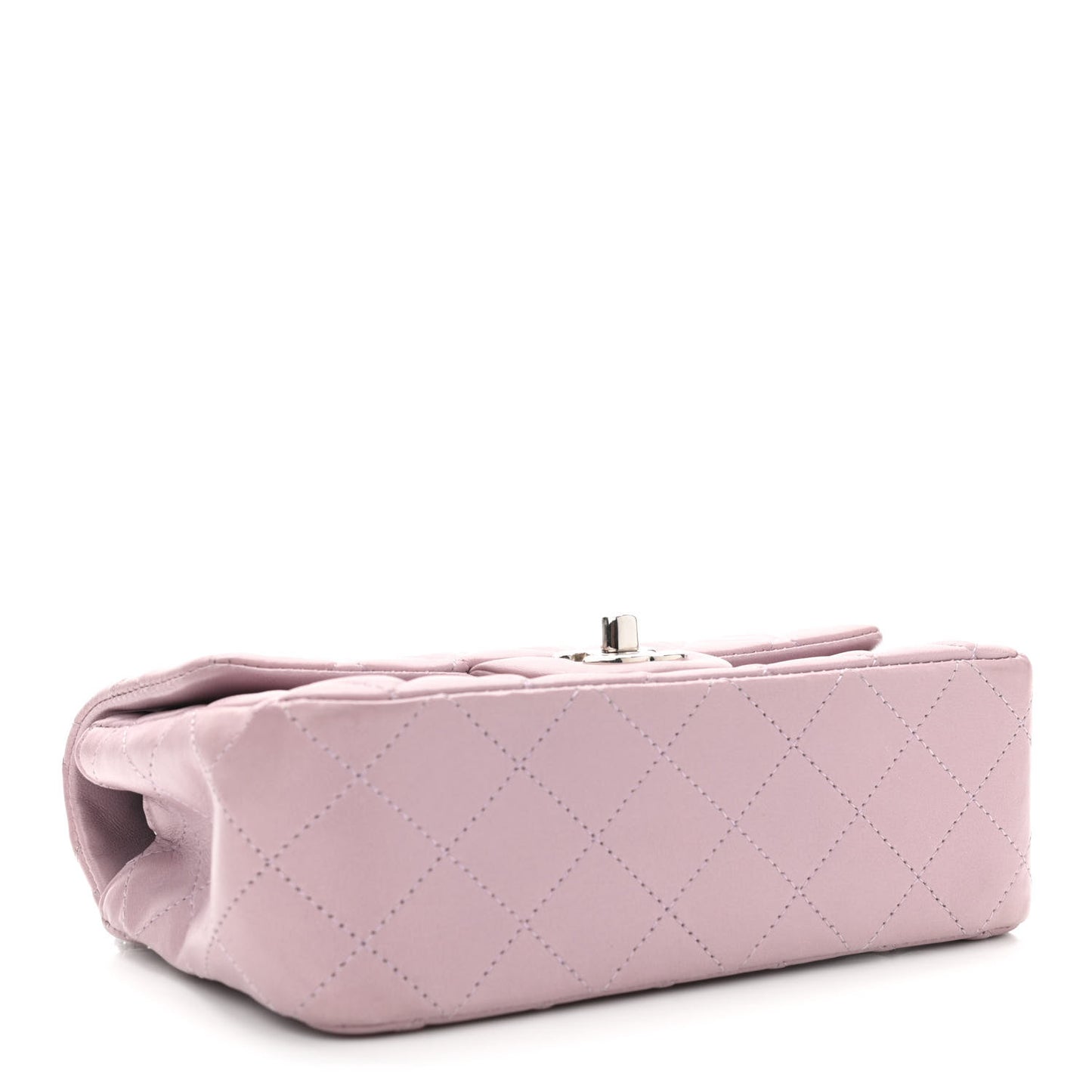 Lambskin Quilted Mini Rectangular Flap Light Purple