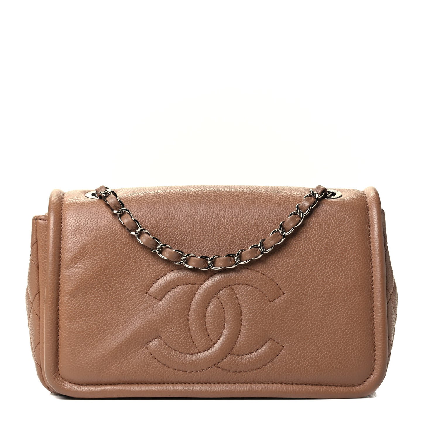 Caviar Medium Timeless CC Flap Beige