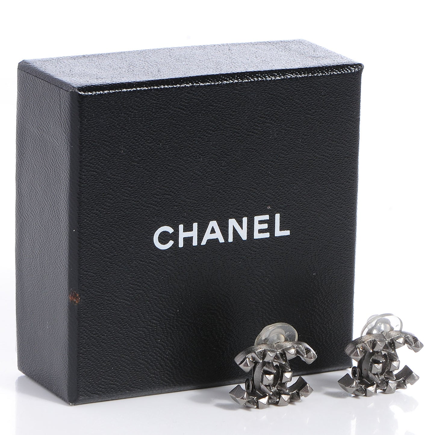 Ruthenium CC Spike Clip On Earrings