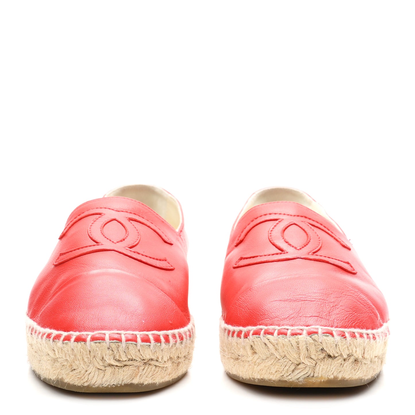 Lambskin CC Espadrilles 41 Red
