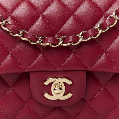 Chanel Lambskin Quilted Medium Double Flap Burgundy 9 of 11
