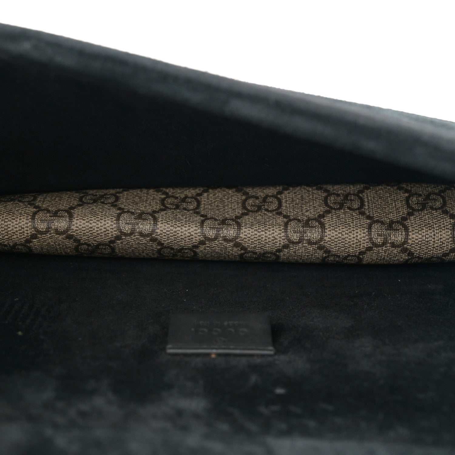 Gucci GG Supreme Monogram Suede Crystal Small Dionysus Shoulder Bag Beige Ebony Black 5 of 12
