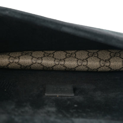 Gucci GG Supreme Monogram Suede Crystal Small Dionysus Shoulder Bag Beige Ebony Black 5 of 12