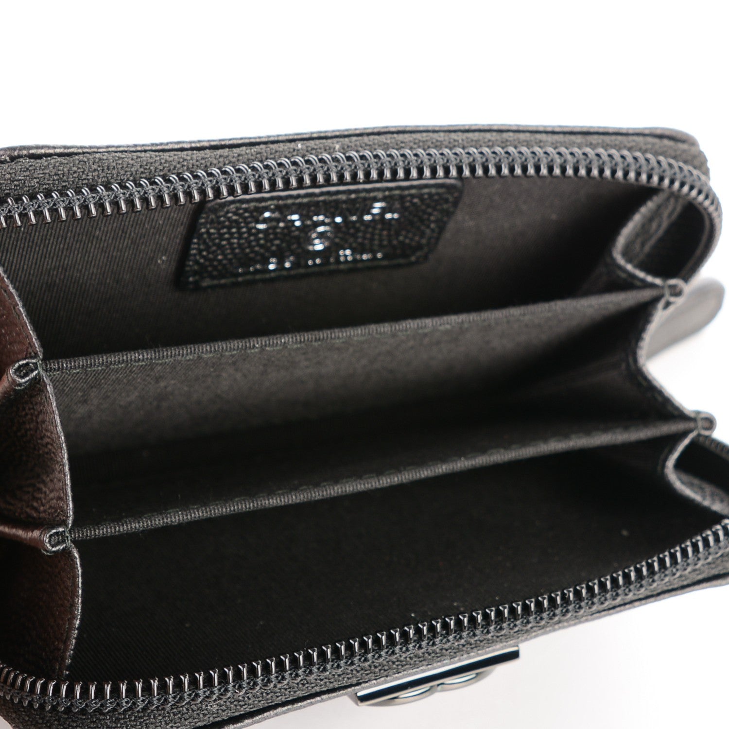 Chanel Caviar Quilted Boy Zip Around Coin Purse Wallet So Black 5 of 7