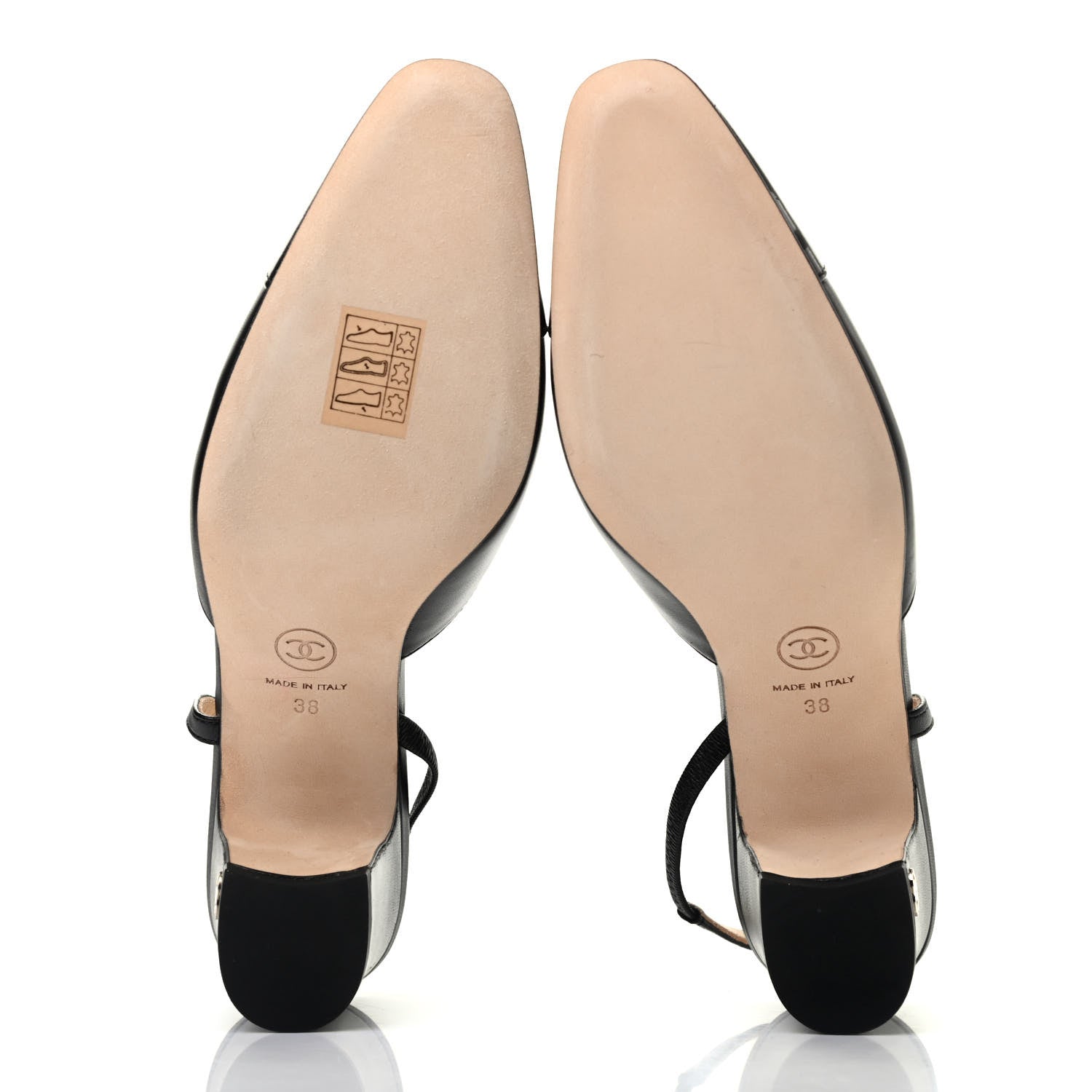 Chanel Lambskin Patent Cap Toe CC Slingback Sandals 38 Black 5 of 8