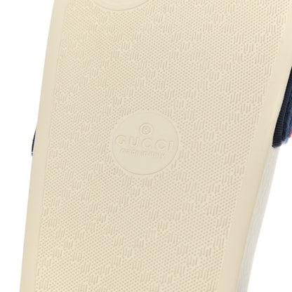 Gucci Terry Cloth GG Monogram Slide Sandals 39 Blue Red 7 of 9