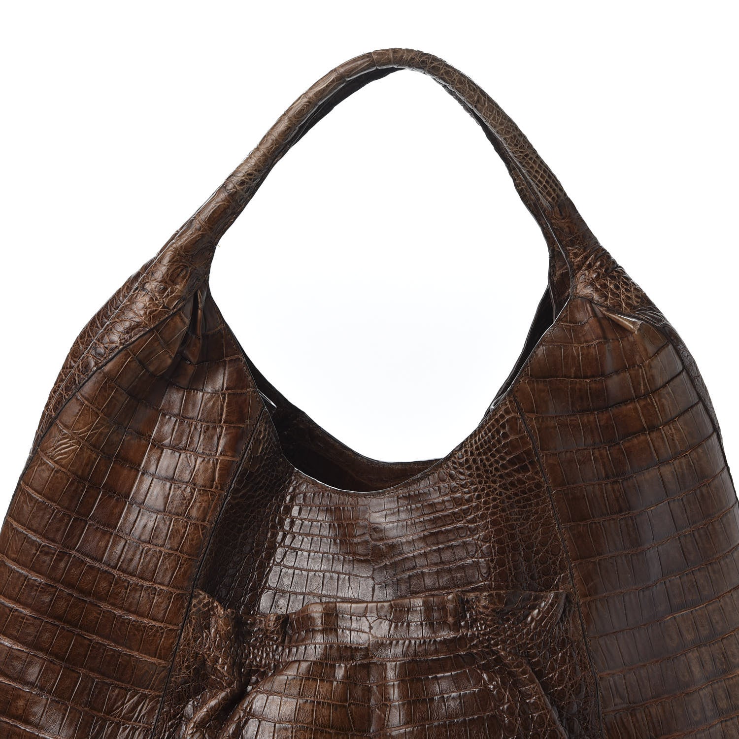 Nancy Gonzalez Crocodile Hobo Brown 12 of 12