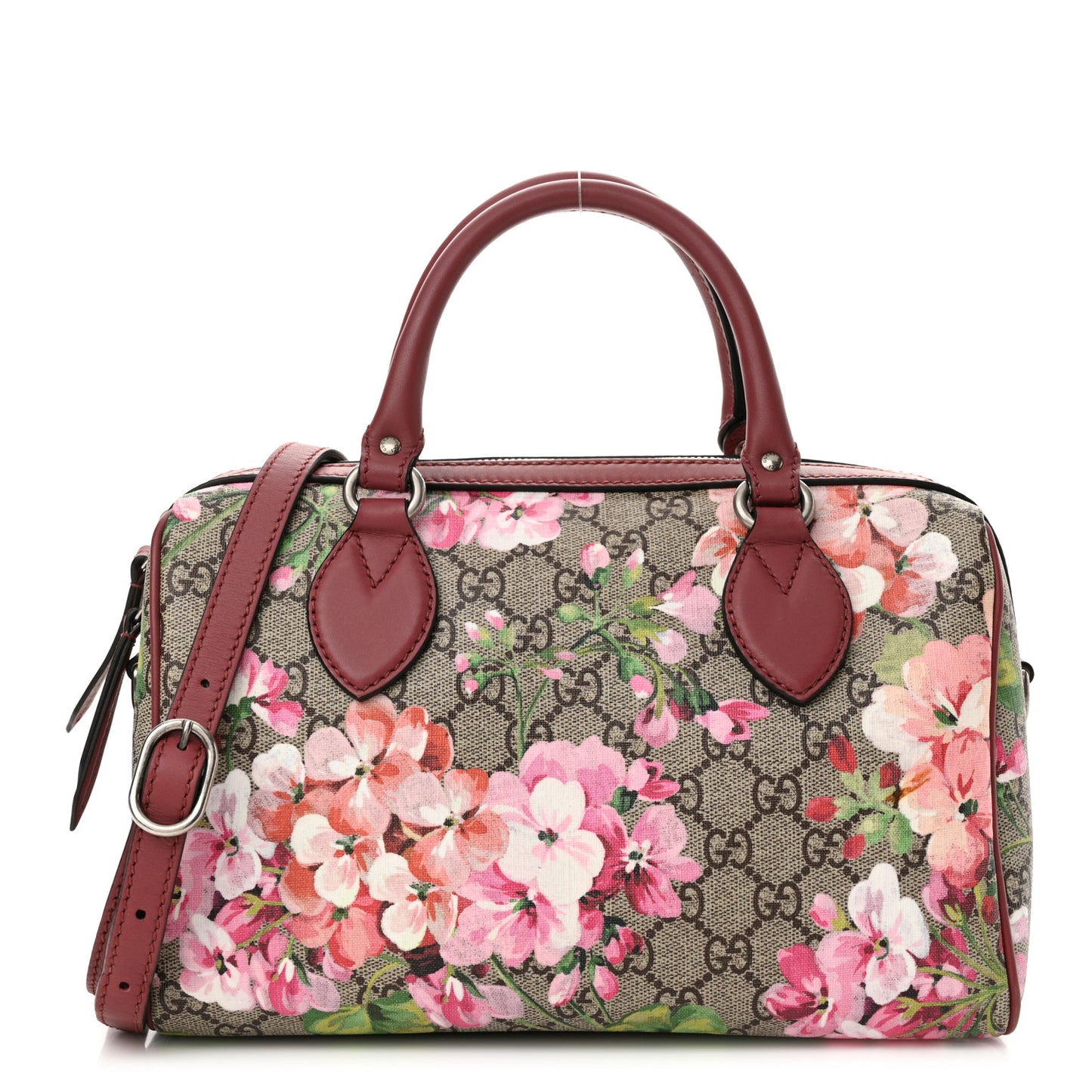 GG Supreme Monogram Blooms Small Boston Beige Multicolor Dry Rose