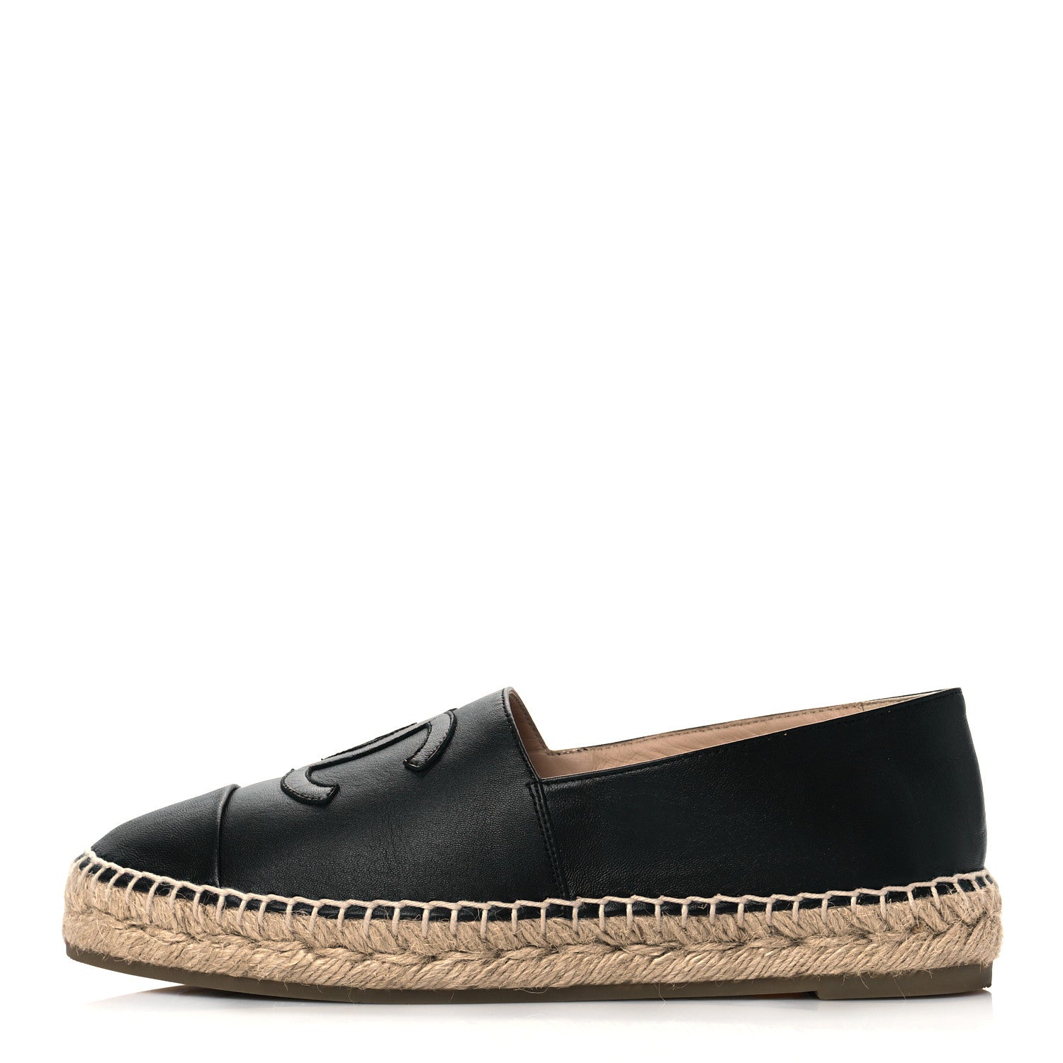 Chanel Lambskin CC Espadrilles 38 Black 1 of 9