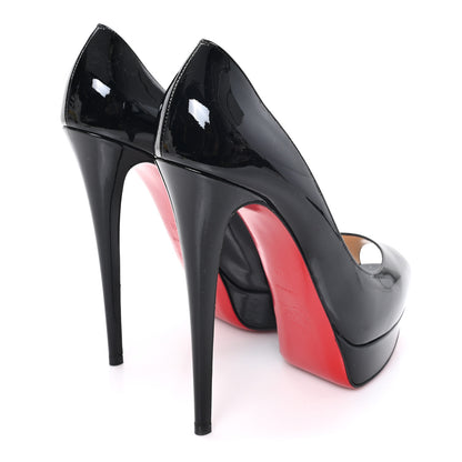 Christian Louboutin Patent Lady Peep 150 Pumps 40 Black 5 of 9