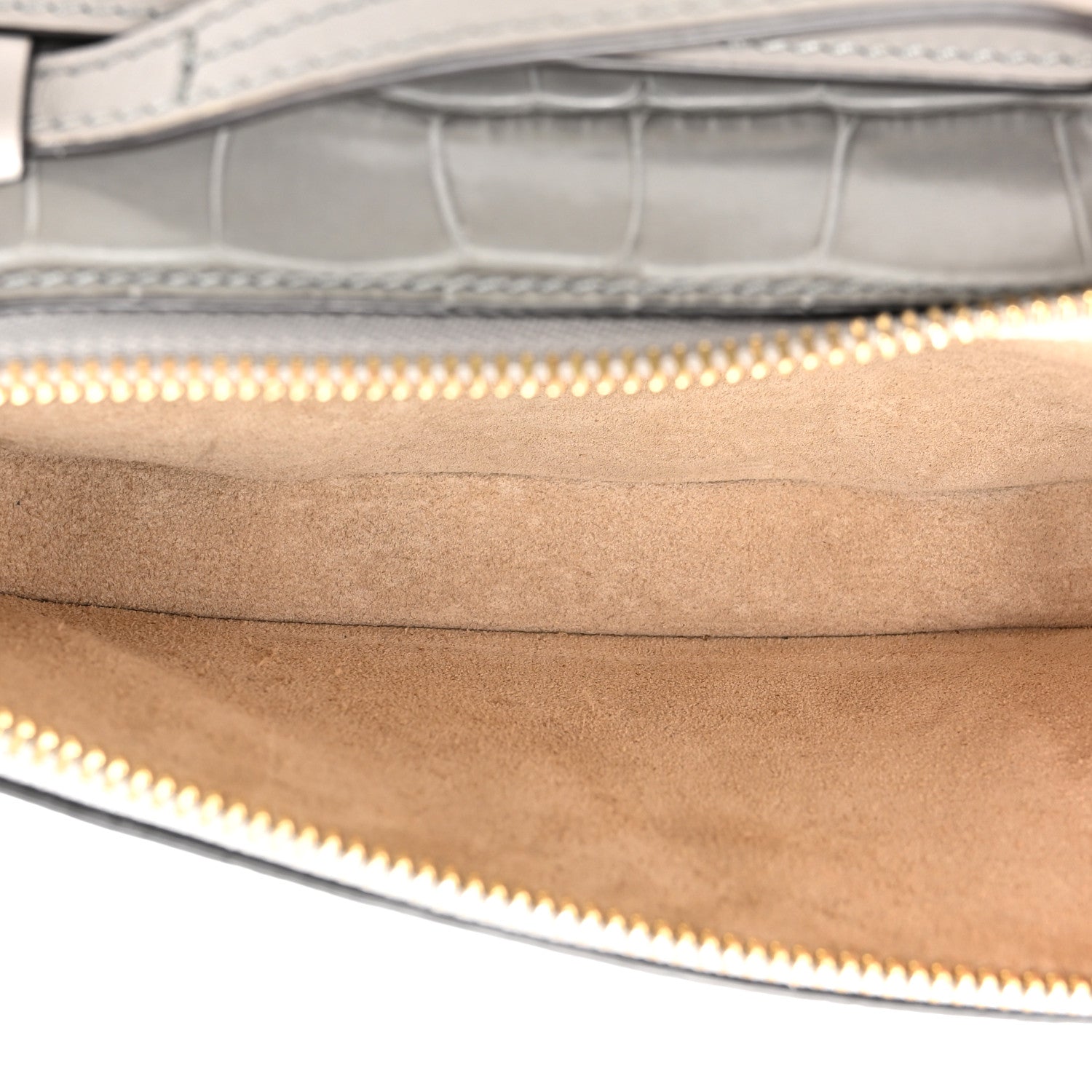Chloe Calfskin Crocodile Embossed Mini C Vanity Bag Stormy Grey 5 of 14