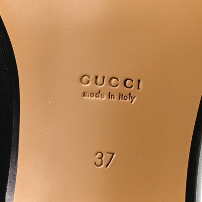Gucci Goatskin Womens Horsebit Mid-Heel Loafers 37 Black 7 of 10