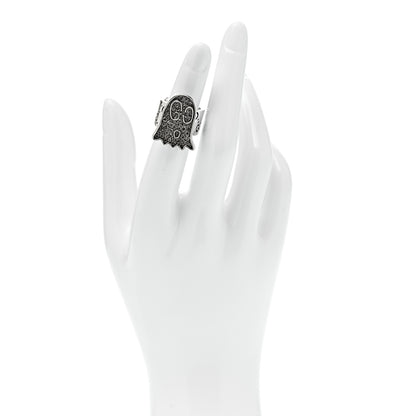 Gucci Sterling Silver Grey Diamond GucciGhost Ghost Ring 48 4.5 2 of 7