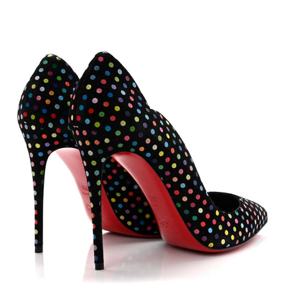 Christian Louboutin Suede Polka Dot Hot Chick 100 Pumps 38.5 Black Multicolor 4 of 8