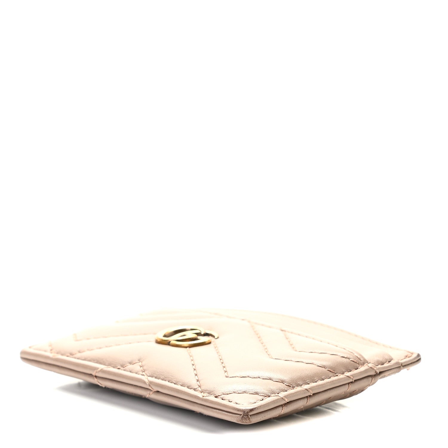 Gucci Calfskin Matelasse GG Marmont Card Holder Porcelain Rose 7 of 7