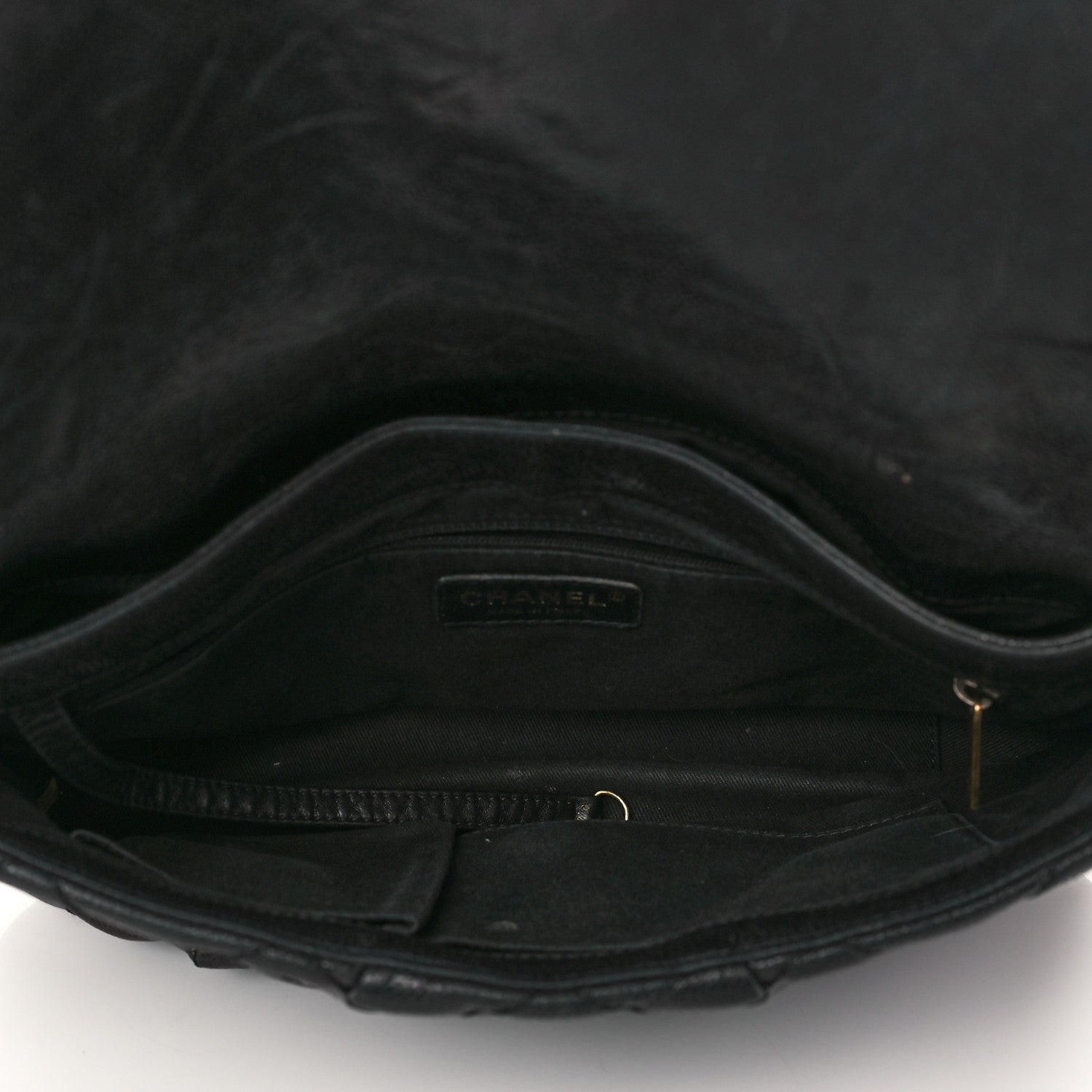 Chanel Crumpled Grained Calfskin Medium Coco Pleats Messenger Flap Black 5 of 16