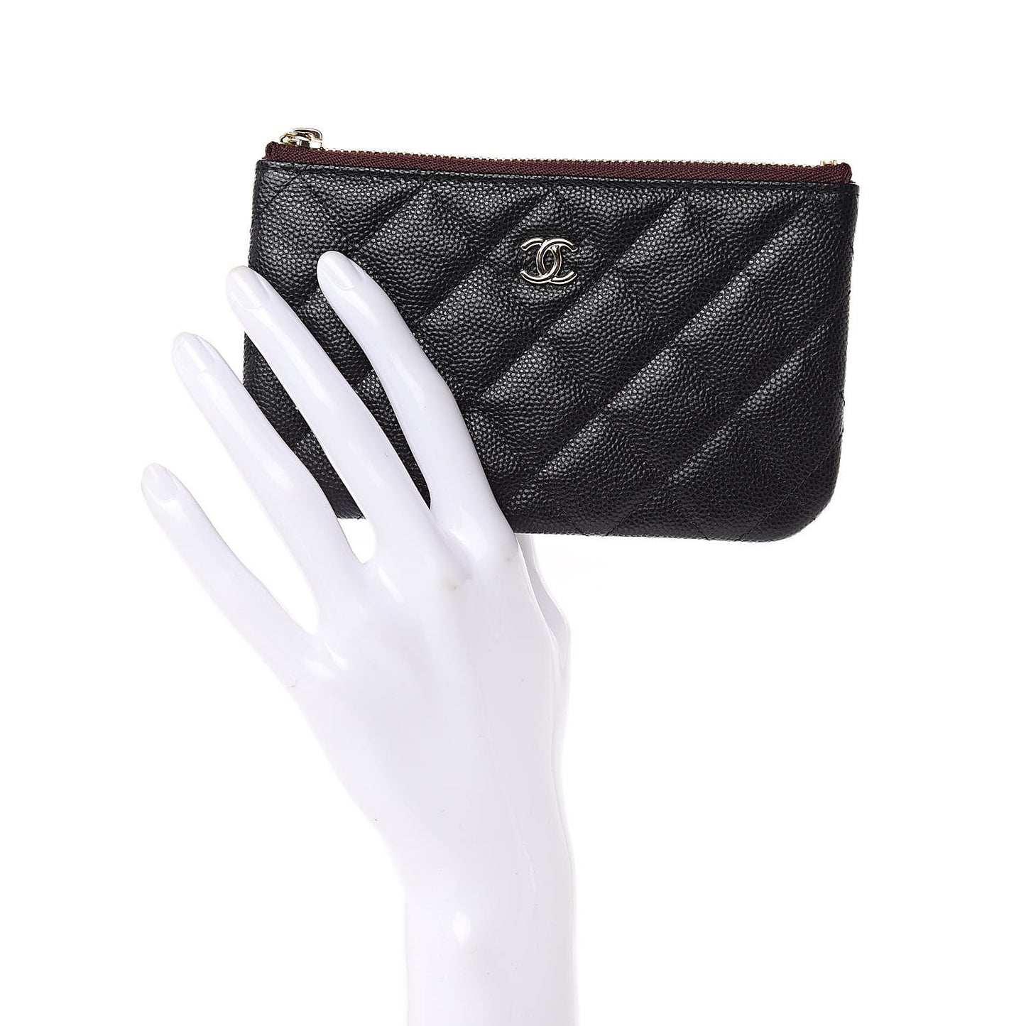 Caviar Quilted Small Cosmetic Case Black