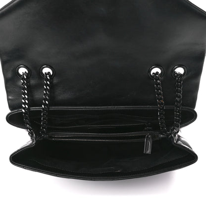 Saint Laurent Calfskin Y Quilted Monogram Monochrome Medium Loulou Chain Satchel Black 5 of 12