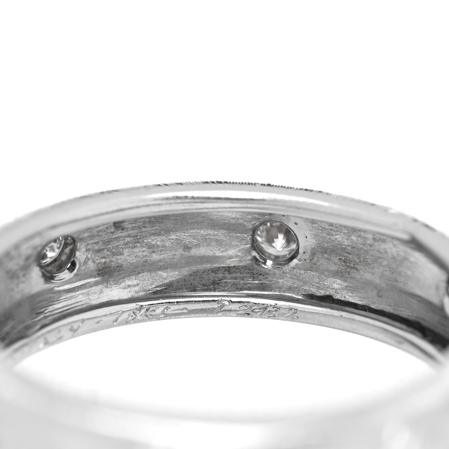 18K White Gold Diamond 5mm Macri Band Ring 50 5.5