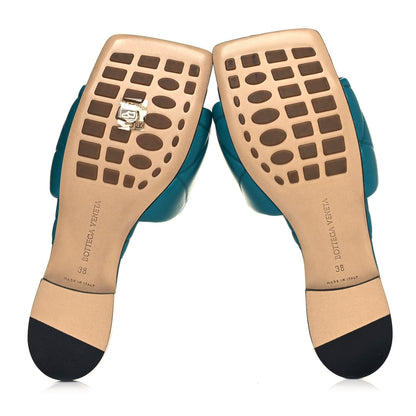 Bottega Veneta Nappa Quilted Rubber Lido Flat Sandals 38 Duck Green 5 of 8