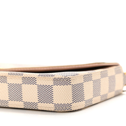 Louis Vuitton Damier Azur Pochette Felicie Chain Wallet Rose Ballerine 12 of 14