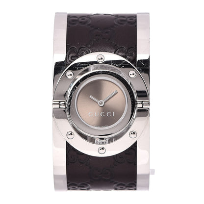 Gucci Stainless Steel Calfskin 33mm Twirl Quartz Watch Brown 1 of 11