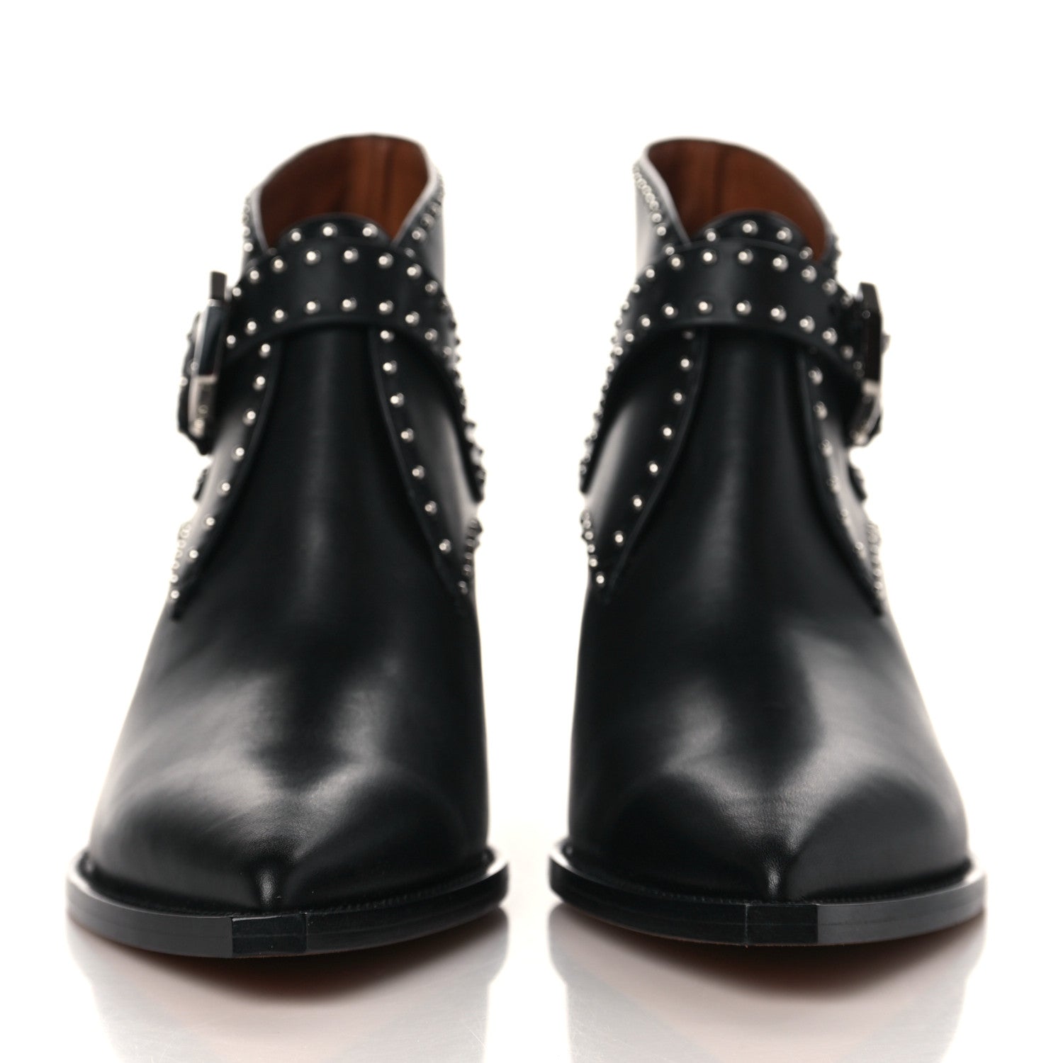 Givenchy Smooth Calfskin Elegant Cowboy Studded Ankle Boots 40 Black 2 of 7