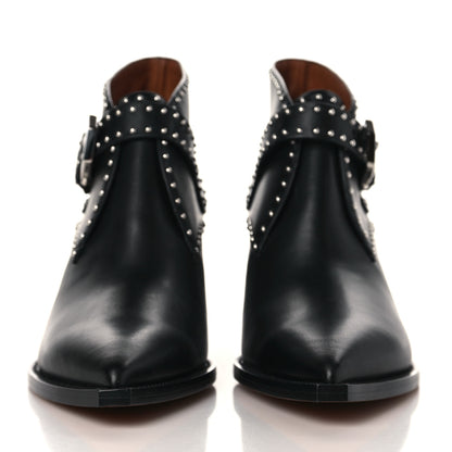 Givenchy Smooth Calfskin Elegant Cowboy Studded Ankle Boots 40 Black 2 of 7