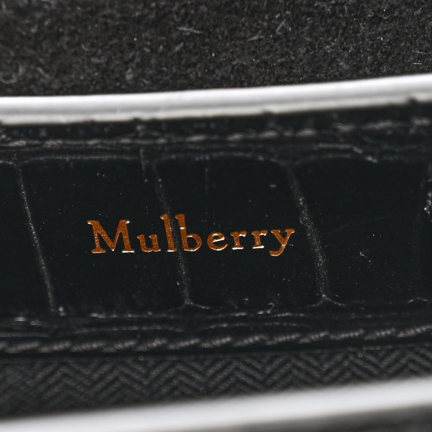 Mulberry Calfskin Crocodile Embossed Embellished Micro Seaton Black Multicolor 6 of 11