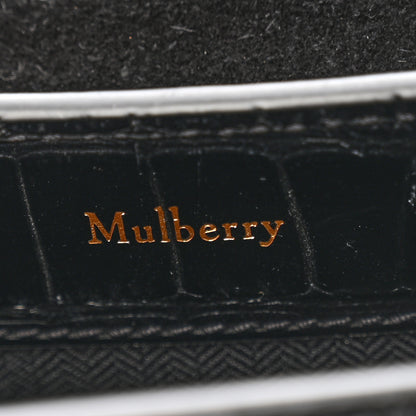 Mulberry Calfskin Crocodile Embossed Embellished Micro Seaton Black Multicolor 6 of 11