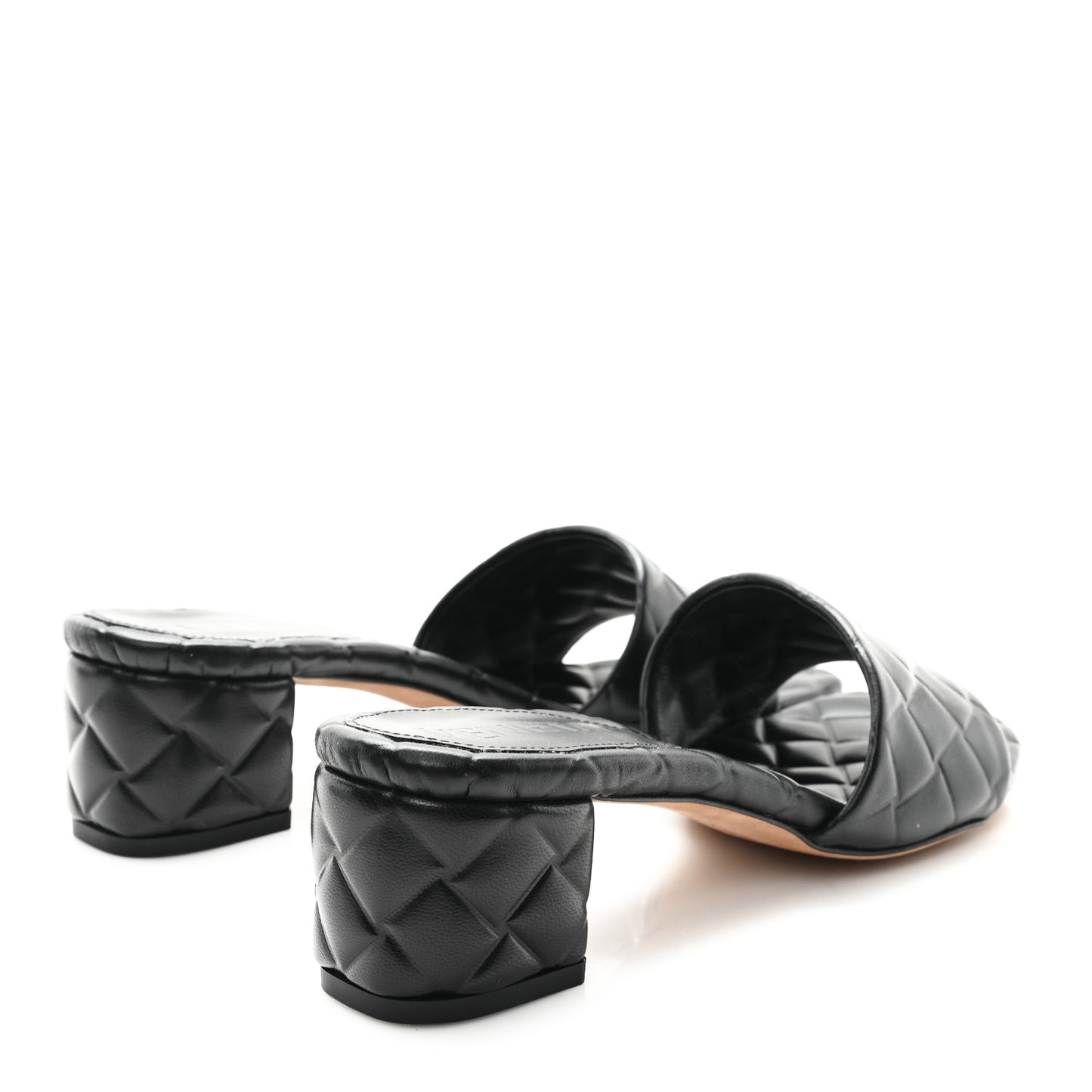 Lambskin Weaving Effect Amy Sandals 38.5 Black