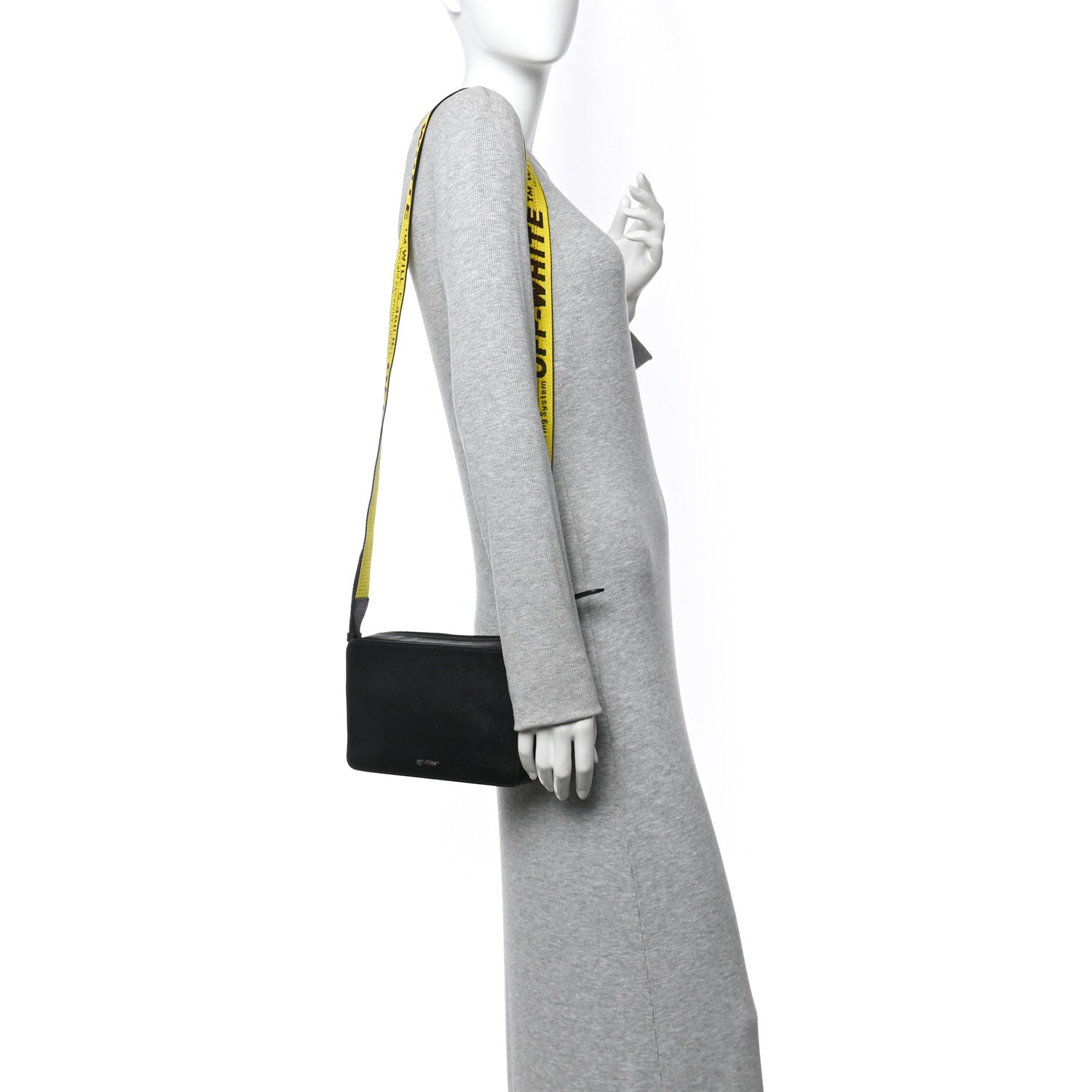 Off-White Saffiano Logo Belt Bag Crossbody Bag Black 2 of 12