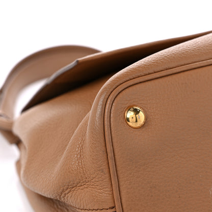 Prada Vitello Daino Flap Shoulder Bag Caramel 7 of 14