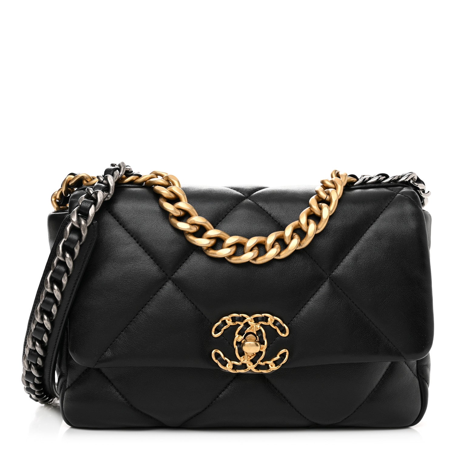 Chanel Lambskin Quilted Medium Chanel 19 Flap Black 1 of 12
