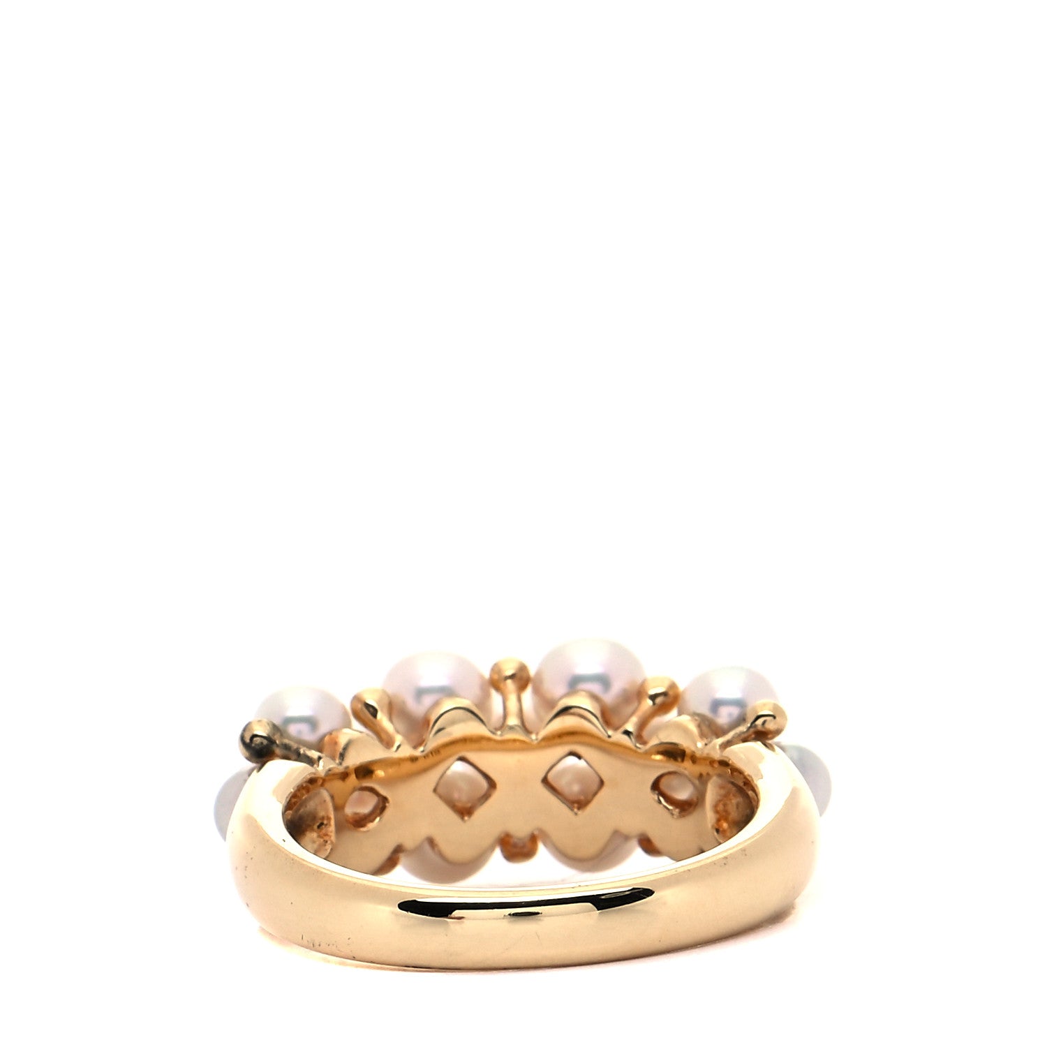 Mikimoto 18K Yellow Gold Akoya Pearl 3-4mm Cluster Ring 50 5.25 3 of 5