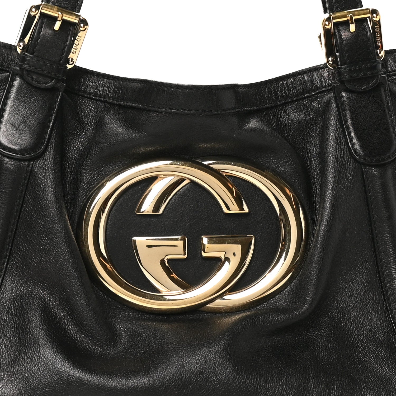 Gucci Calfskin Medium Britt Tote Black 8 of 10