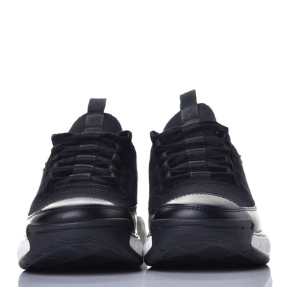 Chanel Fabric Calfskin Suede CC Sneakers 37.5 Black 2 of 9