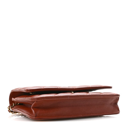 Chanel Lambskin Quilted Wallet On Chain WOC Brown 4 of 11