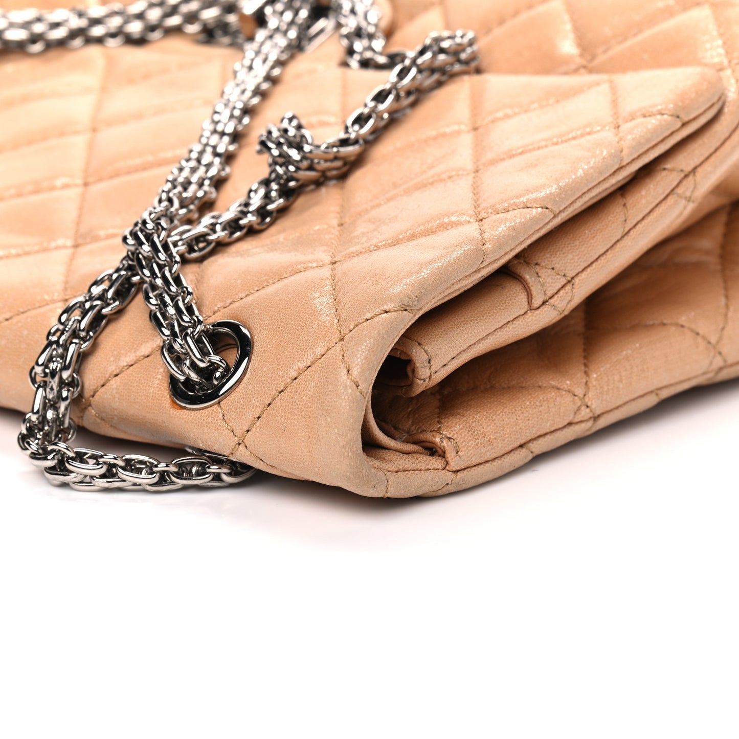Iridescent Calfskin Quilted 2.55 Reissue 227 Flap Beige