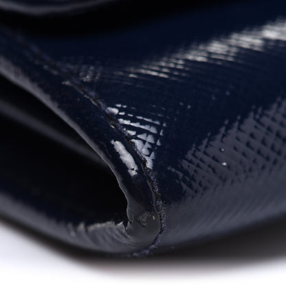 Prada Saffiano Vernice Bow Continental Wallet Baltico 9 of 15