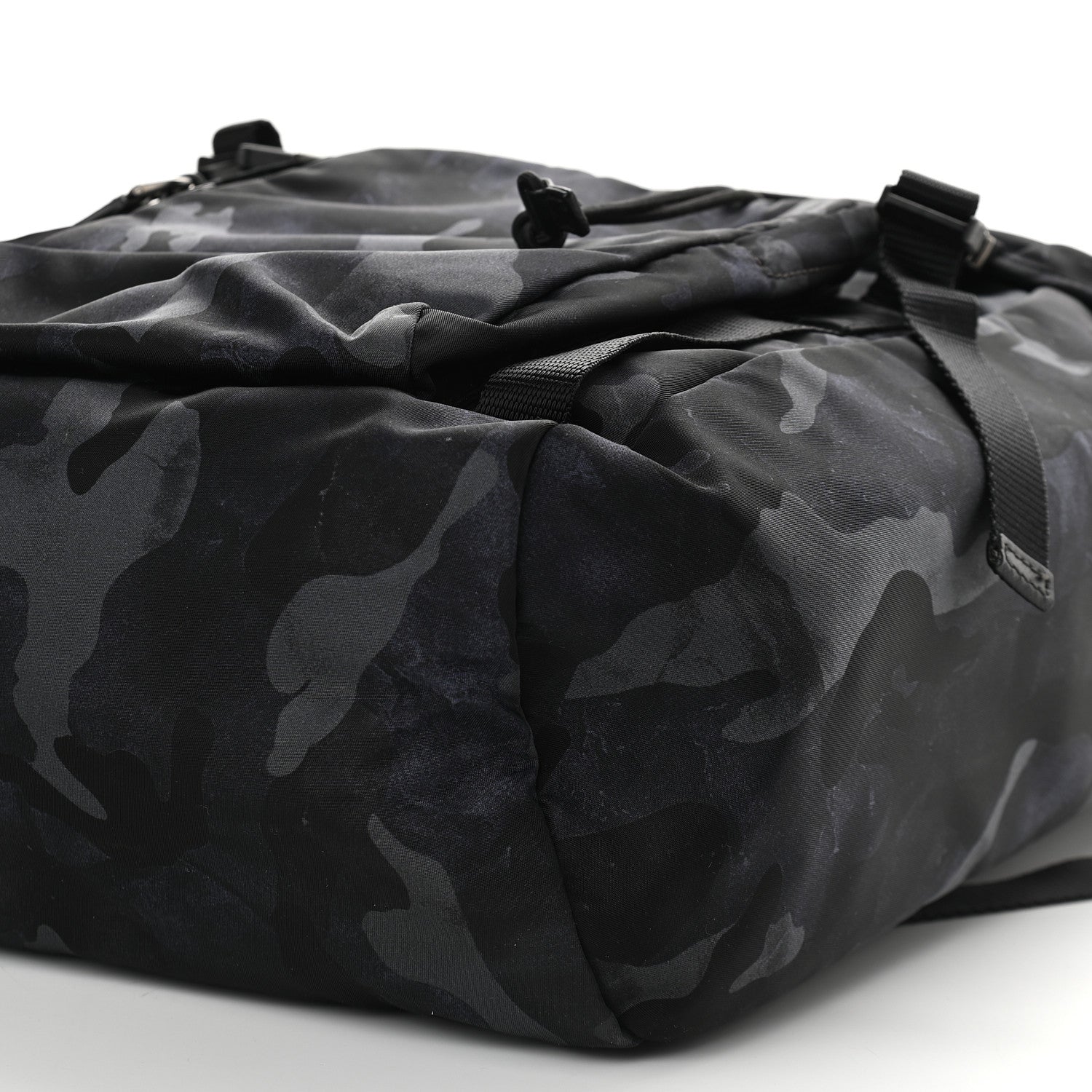 Prada Tessuto Nylon Camouflage Print Double Buckle Backpack Fumo 9 of 9
