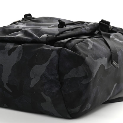 Prada Tessuto Nylon Camouflage Print Double Buckle Backpack Fumo 9 of 9