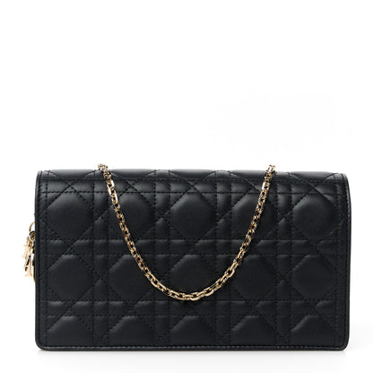 Christian Dior Lambskin Cannage Lady Dior Pouch Black 1 of 15
