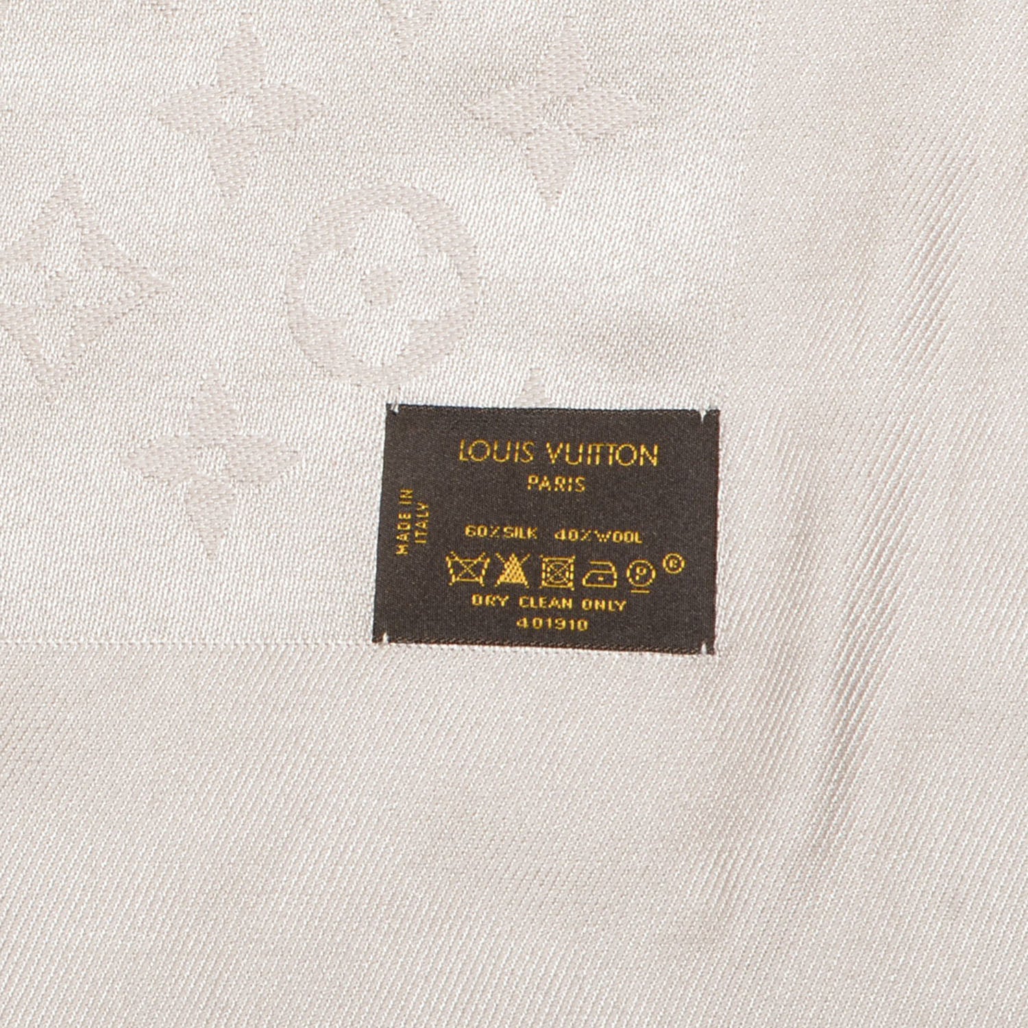 Louis Vuitton Wool Silk Monogram Shawl Beige 5 of 5