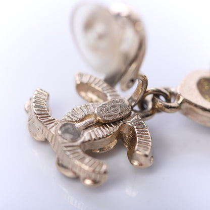 Chanel Resin CC Drop Clip On Earrings Grey Gold 4 of 4