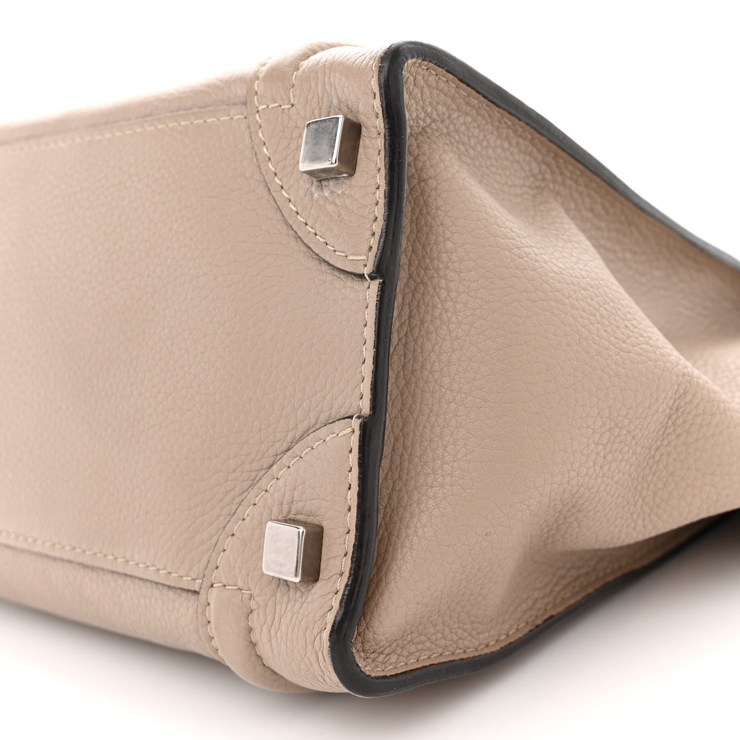 Celine Drummed Calfskin Micro Luggage Dune 10 of 14