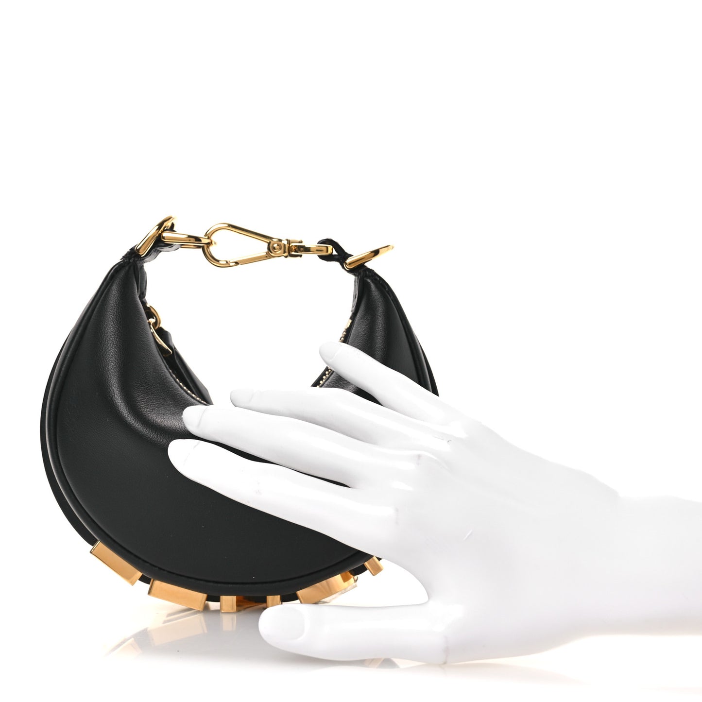 Vitello Grace Matte Nano Fendigraphy Hobo Charm Black